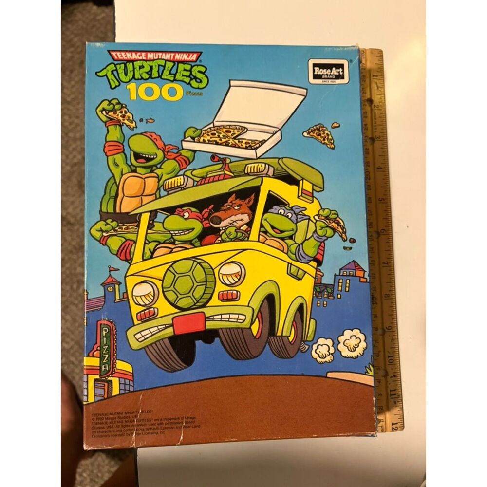 vtg 1990 Rose Art Teenage mutant ninja turtles 100-pc puzzle